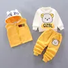 Clothing Sets Baby Boys Clothes Suit Spring Autumn Girls Costume Kids Coat Vest Pants 3Pcs Toddler Tracksuit 6 9 12 24 M Children Sport Sets