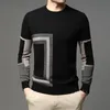Blusas de moda masculina marca de gama alta marca masculina malha preta sweater sweater de suéter de pescoço autum jumper casual roupas de jumper para homens olga2