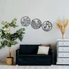 Flowers Modern Wall Art, Metal Wall Decoration 3 Pieces for Home