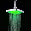 6 Inch Led Bathroom Shower Head Rainfall Top Spray 7 Colors Gradual Changing And 3 Temperature Sensor Square Fixed Heads Drop Delivery 2021