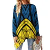 Aangepaste patroon Polynesische tops shirt esthetische kleding dames lange mouw Lrregular shirts GTees vintage top gedrukt T-shirt 220706