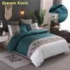 Conjuntos de cama de tamaño king de lujo simple Floral Jacquard Impreso de lino de la cama de la cama de la cama de la capa de la colcha Cubiertas para colchones (sin sábana) 220316