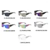 Solglas￶gon unika ￶verdimensionerade kvinnor Rimless Steampunk Mirror Men Fashion Goggles Shades UV400Sunglasses