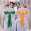 SASHES Chair ers Home Textiles Garden ers Garden25pcs الزفاف زخرفة الزفاف القوس ساتان سبانديكس إيه شرائط الفرقة