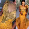 2022 Plus Size Arabic Aso Ebi Mermaid Luxurious Mermaid Prom Dresses Beaded Crystals Evening Formal Party Second Reception Birthday Engagement Gowns Dress ZJ764