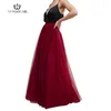 USWEAR Maxi largo tul s cintura elástica mujer elegante boda dama de honor tutú falda para mujer Faldas Para 220611