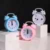Solid Color Alarms Clock Round Number Double Bell Alarm Clock Plastic Student Small Portable Clocks Adjustable Electronic Timer BH7375 TYJ