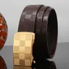 Belts Premium Solid Stainless Steel Buckle Anti Allergy 35 Mm Checkerboard Design With Italian LeathersBelts