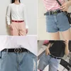 Belts Fashion Women PU Leather Heart Pearl Double Ring Buckle Candy Colors Waist Belt Ladies Leisure Dress Jeans Wild WaistbandBelts Emel22