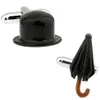 Erkekler için yeni varış moda manşet düğmesi siyah boya chaplin hatumbrella tarzı erkek manşet düğmesi tüm kol düğmeleri abotoadura2501