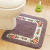 Pastorale u -vormige badkamer badmat niet slip toilet tapijten water absorptie vloermat voor toilethand wastafel wasbare toiletmat 210401
