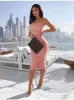 Asien 2 lager vit sommarklänning kvinnor eleganta remmar ruched maxi klänning rosa långa klänningar sexiga klänningar fest nattrock 220509