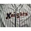 Glaa3740 #9 Roy Hobbs 1984 New York Knights The Natural Movie Button Down 야구 저지 100% 스티치 커스텀 유니폼 회색 화이트