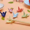 Creâmica Papel Crane Cosquedas de pauzinhos Birdie Chopsticks Forker Holders Crianças Suporte de pauzinho Stand Home Table Decoration Tool Tool