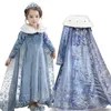 Girl's Dresses Girls Princess Costume Kids Halloween Christmas Party Cosplay Fancy Dress Up Children Snow Queen Carnival Birthday Clothes