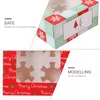 Geschenkomschakeling 10 stks papier Kerstkoekjesboxen 4 holtes Cupcake Box met heldere raamgift