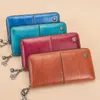 Wallets Classic Women Wallet Genuine Leather Long Clutch Handy Bag Female Large Capacity Business Card Holder Phone Pouch Money