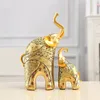 الذهب الحديثة راتنجات الفيل راتنجات المنزل الملحقات الحرف لنحت تمثال الحلي الأم والطفل غرفة معيشة 220628