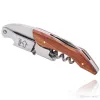 Hippocampal Knife Bottle Opener Wood Stainless Steel Can Red Wine Openers Multi Function Screw Corkscrew Kitchen Small Tools BES121