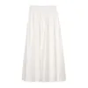 Kjolar elastisk midja vit färg kvinnor boll klänning lång kjol sommar vårrosa beige god kvalitet lady dag