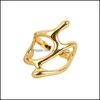 Кольца кольца ювелирные изделия 925 Стерлингое Серное Корейское узкое винтажное кольцо Женское простое открытие ручной работы золотой полой пары пары пары пары 2021