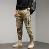 Pantaloni da carico da uomo la caviglia coulbo della caviglia di cotone in cotone casual pantaloni da lavoro sciolto