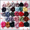 Accessori per capelli Strumenti Prodotti New Fashion Raso Donna Ragazze Tinta unita Elastici Dolci Colori semplici Sport Danza Scrunchie Drop De