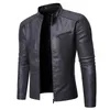 Heren Leather Faux Leather Pu Casual Leather Jacket Men Spring Herfst Coat Motorfiets Biker Slim Fit Outwear Male Black Blue Clothing Plus Size S-3XL 220912