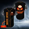 Fritidsskjortor för män PLstar Cosmos baseballtröja 3d-tryckt Happy Halloween Skull Custom You Name Hiphop-tröjor KärlekspresentMän's