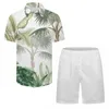 Tracksuits voor heren zomer shirt set mannen 2 -delige shorts mode strandkleding kleding bloemenprint badkamer vakantie outfits voor menmen's