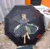 Goddess Pattern Umbrellas Hipster Automatic Folding Luxury Umbrellas Top Quality Outdoor Travel Designer Multifunction Sun Umbrellas