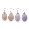 New Arrivals Dangle Earring For Women Jewelry Tree of Life Bronze Ancient Copper Wrap Wire Natural Gemstone Beads Water Hoop Drop Hanging Earrings DBR345