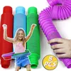 100 PCS Kids Relieve Relief Educational Antistress Fidget Squeeze Mini Pop Tubes Hurtowe zmysłowe zabawki przeciw stresie