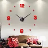 3D Digital Grande relógio de parede Diy espelho paredes de superfície adesivos relógio metal acrílico relógios Relógios para casa decoração BH7237 TYJ