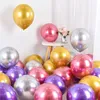 12 pouces Baloon Fête D'anniversaire Décor Nouveau Métal Brillant Perle Latex Ballons Épais Chrome Métallique Couleurs Gonflable Air Balls Globos 50Lots
