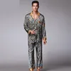 ملابس الرجال للرجال البيجاماس الرجال Paisley Pattern Sleepwear Slek Longsleev 220823