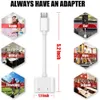 Dual Jack Earphone Adapter Connector Headphone AUX Audio USB-C To USB-C Charging Converter For Samsung S20 S10 LG