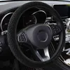 تغطية عجلة التوجيه للسيارة تروس تغطية الفرامل يدوية دافئة دافئة سوبر سميكة طوق ناعم أسود نساء وردي مان J220808