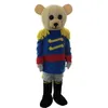Björn panda maskot kostym söt björn tecknad utseende med riddare uniform vuxen fancy tema mascotte karneval kostym