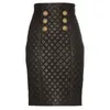 أعلى جودة EST SHIPER SKIRT WOMENS GRID GRID EMPIRE SKIRT SYNTHETIC LEATHY 210306