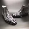 Boots Chue Прибытие Мужчины Крокодил Кожаный Мужской Крокудиль Кожа Серого цвета Обувь