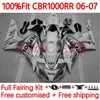 Corpo stampo ad iniezione per HONDA CBR 1000 RR CC 1000RR 1000CC 06-07 Carrozzeria 114No.13 100% Fit CBR1000 RR CBR1000RR 06 07 CBR1000-RR 2006 2007 Kit carenatura OEM Repsol bianco