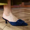 Сандалии женские летние женские шлепанцы большой размер 42 базовый стиль обувь детские замшевые тапочки с французской пряжкой женские сандалии с острым носком