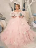 Румяна розовая цветочная девушка для свадебного платья для свадьбы кружев