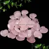 Arts And Crafts Arts Gifts Home Garden 20X20X6Mm Heart Statue Natural Stone Carved Decoration Rose Quartz Hand Polished He Dhb45