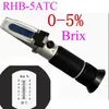 Hand held 0-5% Low Brix Cutting Liquid Refractometer RHB-5ATC Metal Working Liquid Tester Saccharometer Sugar Concentration Measurement with Hard Carrying Case