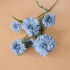 EINE Kunstblume mit langem Stiel, europäische Chrysantheme (6 Köpfe/Stück), 76,2 cm Länge, künstliche Gerbera für Hochzeits-Mittelstücke
