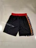 Losse heren Team Basketball Short Just Don Atlanta Fan's White Red Color Sport Stitched Shorts Hip Pop Pants met Pocket Rits Sweatpants in Maat