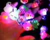 Led Light Up Anneaux Anniversaire Faveur Lumineux Dessin Animé Animal Fleur Coeur Diamant Motif Anneau Ouvert Flash Halloween Décor De Noël Présent