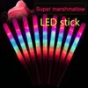 Niet-verwijderbaar licht van voedingskwaliteit licht suiker snoep kegels kleurrijk gloeiende lichtmusmallow sticks flitsende sleutel kerstfeest f1006